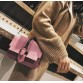 Women’s matte extra fashionable leather messenger crossbody bag with small chain 